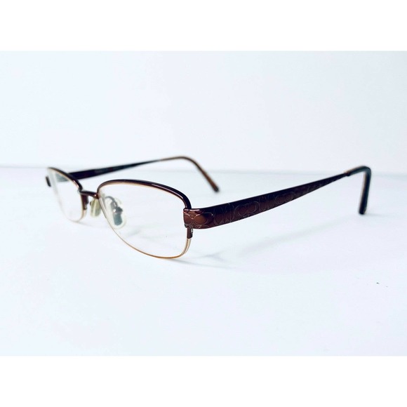 Coach Brown Metal Rectangular Frame Glasses - Picture 1 of 10